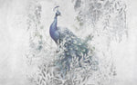 Tapet personalizat zen oriental cu paun aflat printre frunze intr un fundal deschis wisdom