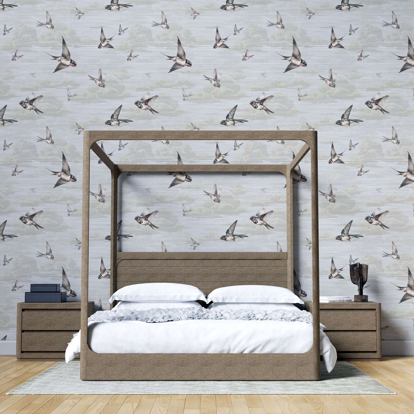 fototapet-personalizat-zen-oriental-cu-randunici-zburand-pe-cerul-bej-spring-swallows-beige