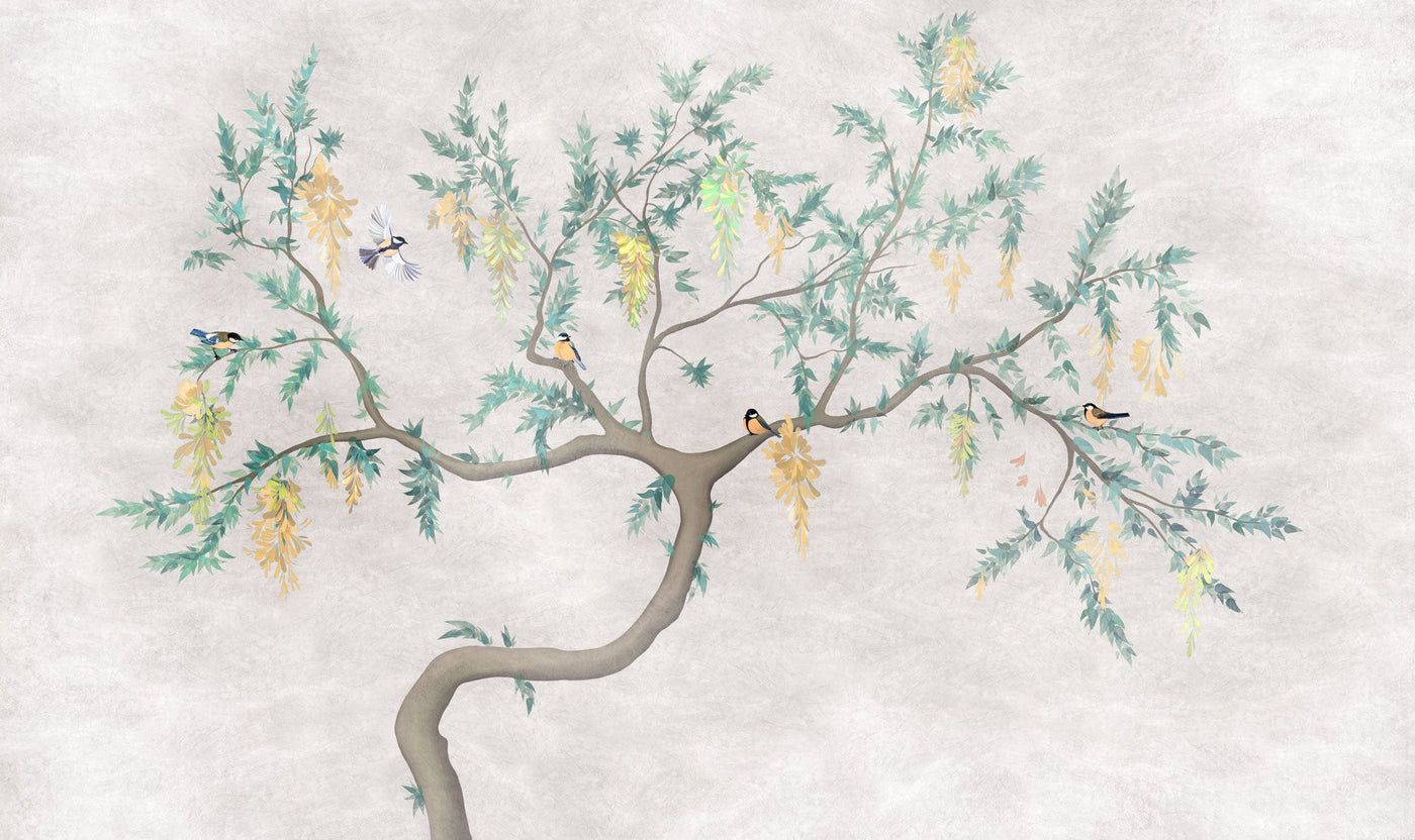 fototapet-personalizat-zen-oriental-chinoiserie-cu-peisaj-oriental-cu-pasari-in-copac-oriental-cu-fundal-texturat-bird-chinoiserie