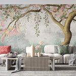 Tapet personalizat zen oriental cu infloriri delicate de cires creand o atmosfera primavaratica plina de eleganta si fragilitate cherry whispers