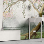 Tapet personalizat zen oriental cu infloriri delicate de cires creand o atmosfera primavaratica plina de eleganta si fragilitate cherry whispers