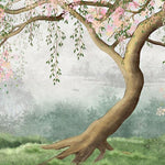 Tapet personalizat zen oriental cu infloriri delicate de cires creand o atmosfera primavaratica plina de eleganta si fragilitate cherry whispers