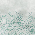 Tapet personalizat zen oriental cu frunze de bambus in nuante subtile de menta aducand o senzatie de prospetime si calm natural minty bamboo