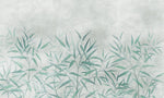 Tapet personalizat zen oriental cu frunze de bambus in nuante subtile de menta aducand o senzatie de prospetime si calm natural minty bamboo