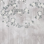 Tapet personalizat zen oriental chinoiserie cu elemente florale pe un fundal de umbre de bambus aducand o nota de eleganta exotica si rafinament bamboo chinoiserie