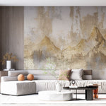 Tapet personalizat zen oriental cu varfuri montoase aurii sub un cer plin de armonie oferind o priveliste majestuoasa si plina de inspiratie golden peaks