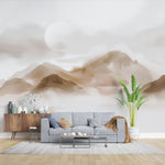 Tapet personalizat zen oriental cu un munte delicat in acuarela evocand fragilitatea naturii si serenitatea peisajului frail mountain