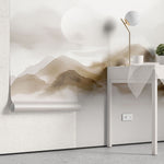 Tapet personalizat zen oriental cu un munte delicat in acuarela evocand fragilitatea naturii si serenitatea peisajului frail mountain