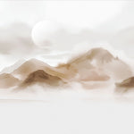 Tapet personalizat zen oriental cu un munte delicat in acuarela evocand fragilitatea naturii si serenitatea peisajului frail mountain