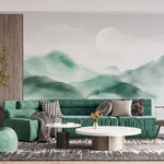 Tapet personalizat zen oriental cu un munte invaluindu se in ceata creand o atmosfera de mister calm si profunzime misty mountain