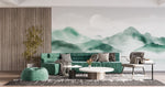 Tapet personalizat zen oriental cu un munte invaluindu se in ceata creand o atmosfera de mister calm si profunzime misty mountain
