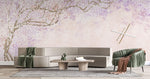 Tapet Zen Oriental cu copac inflorit in nuante de roz si mov - CHERRY BLOSSOM CHINOISERIE