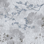 Tapet Zen Oriental cu peisaj de natura abstracta asiatica - BLUEISH GREY CHINOISERIE