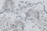 Tapet Zen Oriental cu peisaj de natura abstracta asiatica - BLUEISH GREY CHINOISERIE
