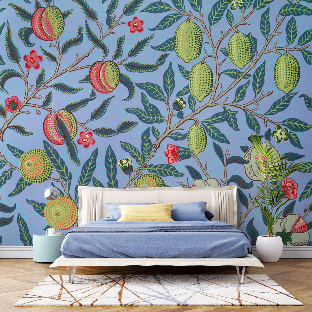 Tapet Zen Oriental cu plante fructifere abstracte - ORIENTAL PAINTED FURITS