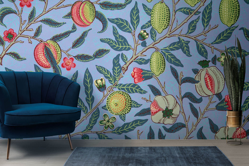 Tapet Zen Oriental cu plante fructifere abstracte - ORIENTAL PAINTED FURITS