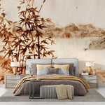 Tapet Zen Oriental cu pictura in stil papyrus - PAPYRUS LANDSCAPE