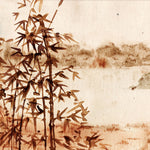 Tapet Zen Oriental cu pictura in stil papyrus - PAPYRUS LANDSCAPE