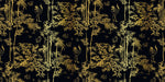 Tapet Zen Oriental cu bambusi aurii pe un fundal negru - GOLDEN BAMBOO FOREST