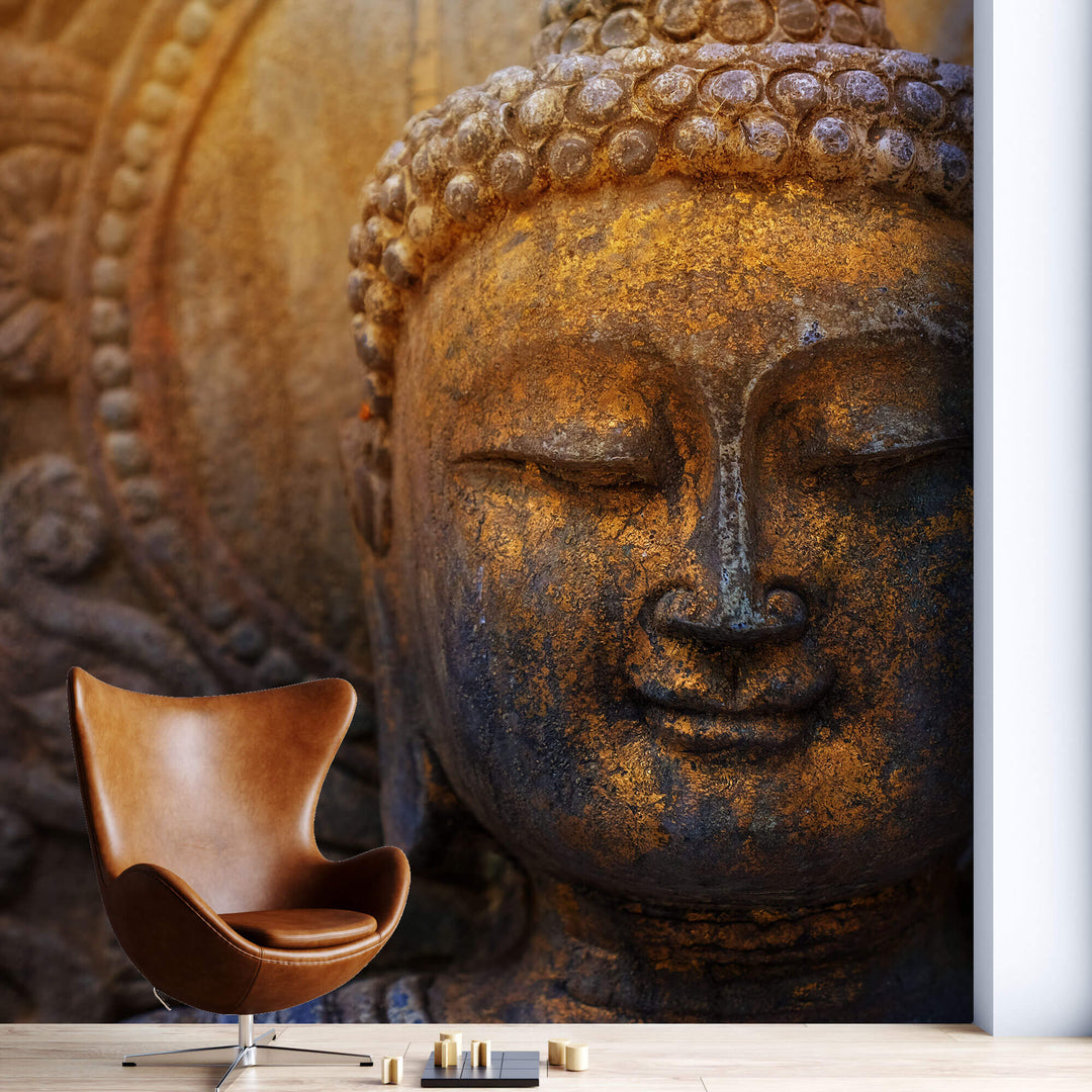 Tapet Zen Oriental cu statueta lui Buddha - RUSTY BUDDHA