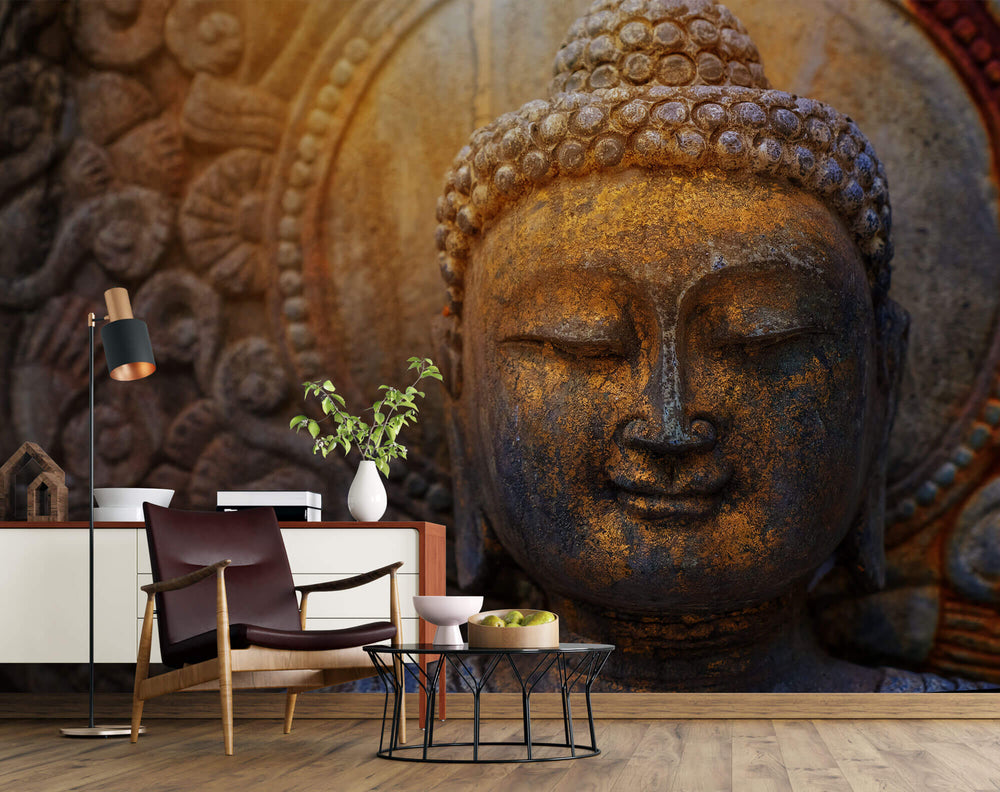 Tapet Zen Oriental cu statueta lui Buddha - RUSTY BUDDHA