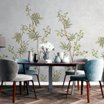 Tapet Zen Oriental cu copaci mimosa pe un fundal texturat - MIMOSA TREE