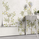 Tapet Zen Oriental cu copaci mimosa pe un fundal texturat - MIMOSA TREE