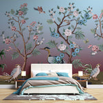Tapet Zen Oriental cu copaci infloriti si pasari orientale - CANDY BIRDS CHINOISERIE