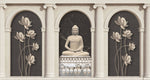 Tapet Zen Oriental cu coloane si statueta lui Buddha - STONE ARCHES BUDDHA
