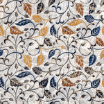 Tapet Zen Oriental cu frunze texturate in nuante de galben albastru si gri - AUTUMN MARBLE LEAVES