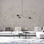 Tapet Zen Oriental cu gradina inflorita in stil chinoiserie in nuante de roz pal - LIGHT PINK CHINOISERIE