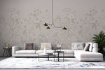 Tapet Zen Oriental cu gradina inflorita in stil chinoiserie in nuante de roz pal - LIGHT PINK CHINOISERIE
