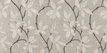 Tapet Zen Oriental cu flori orientale embosate in nuante de gri si crem - CERAMIC ORIENTAL FLOWERS