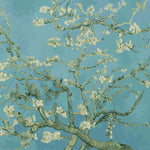 Tapet Zen Oriental cu copac inflorit pictat cu fundal albastru - BLUE TREE ORIENTAL