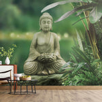 Tapet Zen Oriental cu peisaj natural si statueta lui Buddha - LAKE BUDDHA