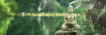 Tapet Zen Oriental cu peisaj natural si statueta lui Buddha - LAKE BUDDHA