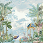 Tapet Zen Oriental cu pasari orientale si templu indian - BIRDS SCENERY