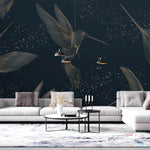 Tapet Zen Oriental cu pasarea colibri in stil abstract - ABSTRACT HUMMING BIRDS
