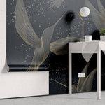 Tapet Zen Oriental cu pasarea colibri in stil abstract - ABSTRACT HUMMING BIRDS