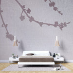 Tapet Zen Oriental cu umbre de cires pe material textil - LINEN SHADOWS