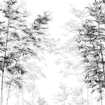 Tapet Zen Oriental cu bambusi negri inalti - BLACK INK BAMBOO
