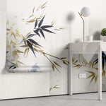 Tapet Zen Oriental cu bambusi albastri si bej - SERENE BAMBOO