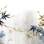 Tapet Zen Oriental cu bambusi albastri si bej - SERENE BAMBOO