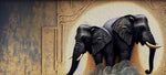 Tapet Zen Oriental cu elefanti ilustrati in textura abstracta - OIL PAINTED ELEPHANTS