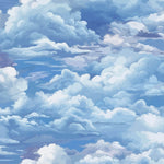 Tapet Zen Oriental cu nori albi pe cerul albastru - SERENE CLOUDS