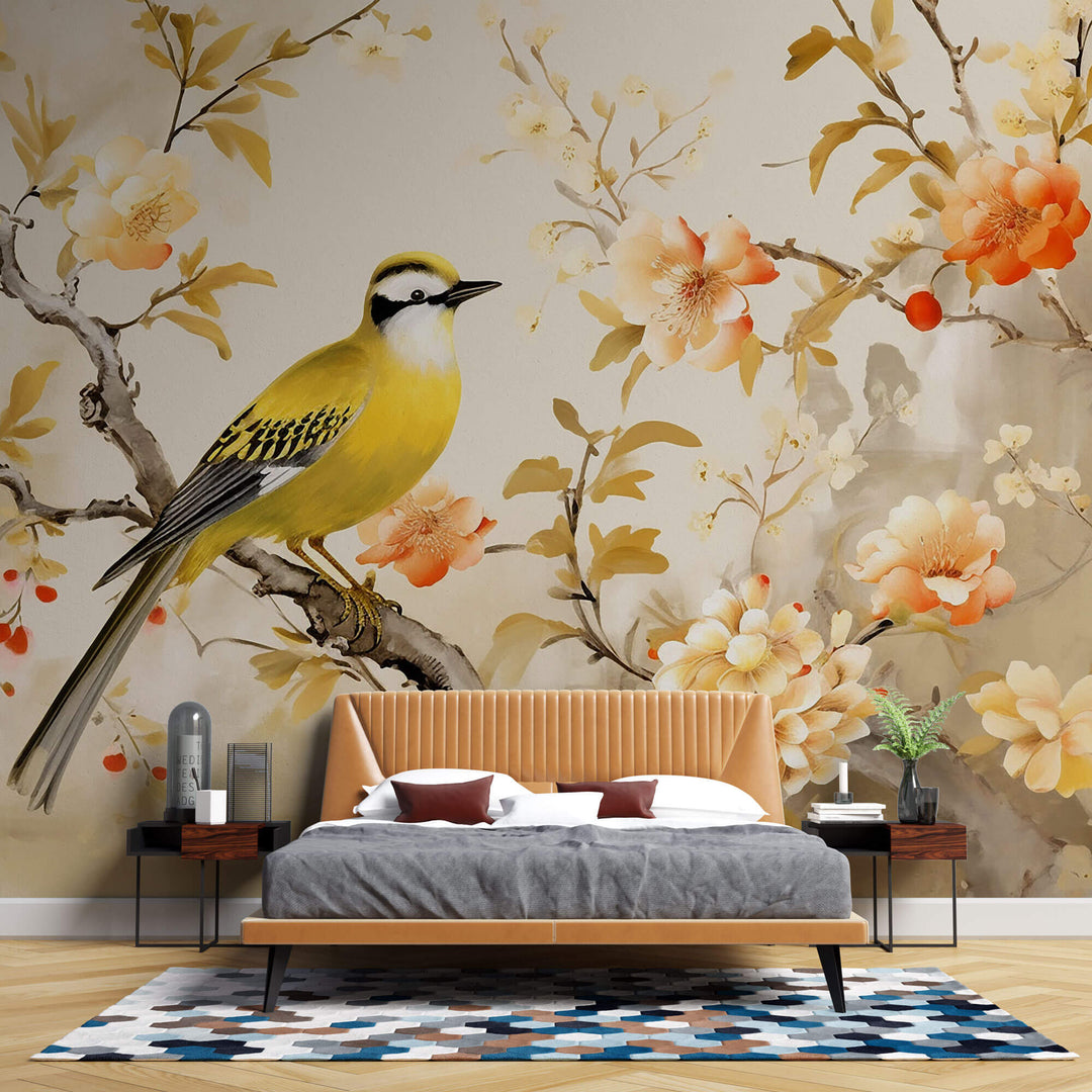 Tapet Zen Oriental cu peisaj inflorit de vara - CHINESE SUMMER