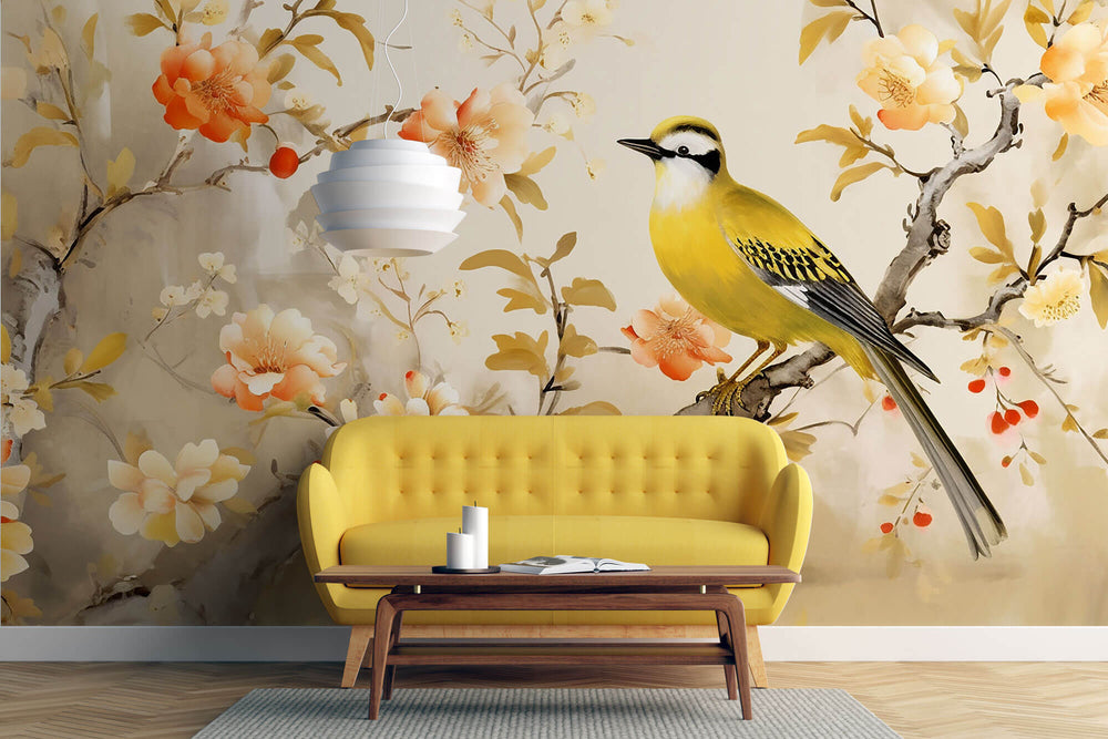 Tapet Zen Oriental cu peisaj inflorit de vara - CHINESE SUMMER