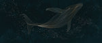 Tapet Zen Oriental cu balena asiatica intr-o ilustratie abstracta - ASIAN NIGHT WHALE