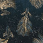 Tapet Zen Oriental cu pesti aurii asiatici ilustrati in stil abstract - ORIENTAL GOLD FISH