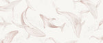Tapet Zen Oriental cu balena asiatica ilustrata - GENTLE DANCING WHALES